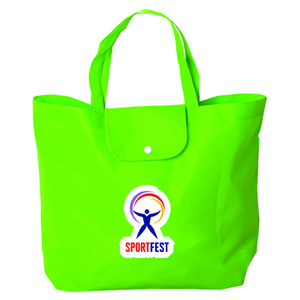 NW6419
	-GO-TIME GATHERER FOLDING NON WOVEN TOTE BAG
	-Lime Green